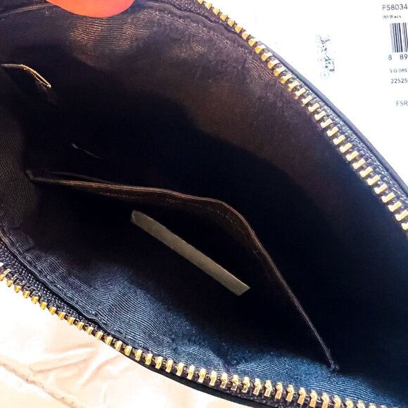 Corner Zip Wristlet In Signature Leather - Picture 9 of 12